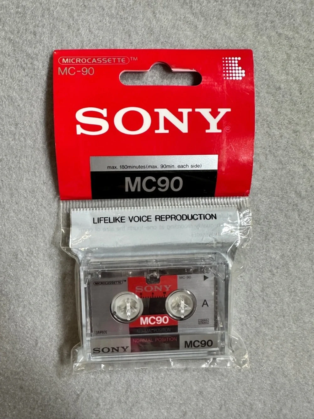 Sony MC-90 Microcassette 180‎ Min Voice Recorder Tape New Sealed